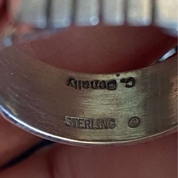 Ring Size 11 Lapis Lazuli C. Benally Native Sterling Silver 925 Men Semi-Preciou - Picture 9 of 11